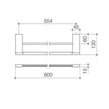 Caroma Enigma Double Towel Rail 600mm