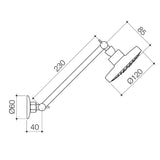 Pin Multifunction Adjustable Wall Shower Black