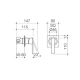 Caroma Saracom Bath/Shower Mixer Chrome