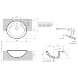 Caroma Concorde 500 Semi Recessed Basin 3TH