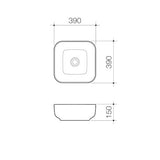 Caroma Artisan Above Counter Basin - Square 390MM