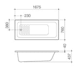 Caroma Vivas 1675 Anti-slip Bath