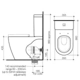 Caroma Urbane Wall Faced Toilet Suite - Bottom Inlet, Soft Close Seat