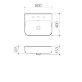 Caroma Tribute Rectangle 500 Wall Basin 1TH
