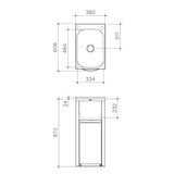 Eureka 35 Liter Compact Tub & Cabinet