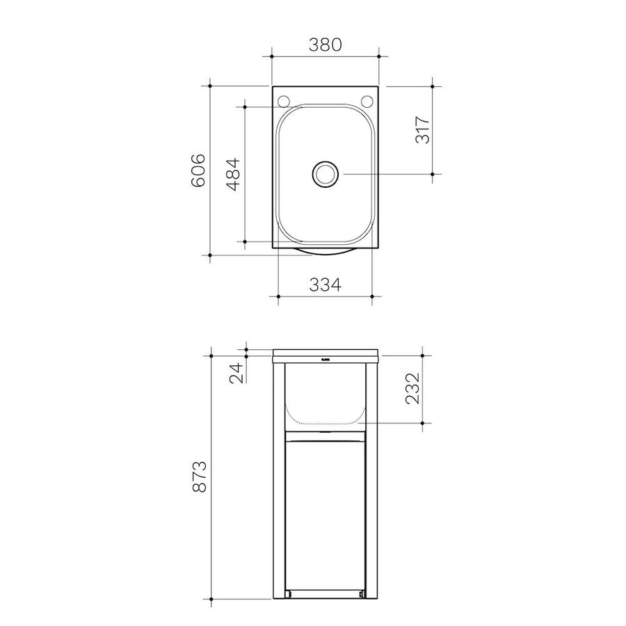 Eureka 35 Liter Compact Tub & Cabinet