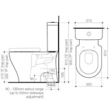 Luna Cleanflush® Close Coupled Toilet Suite - S Trap, Back Entry
