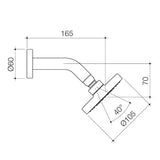 Caroma Ecco Aquasoft+ 105 Fixed Wall Shower