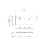 Prism Double Bowl Undermount/Overmount Sink