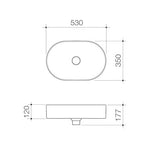 Liano II 530mm Pill Above Counter Basin White