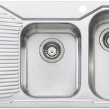 Oliveri Monet 1 and 3/4 Bowl Left Hand Drainer Topmount Sink