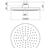 Caroma Invigra Overhead Showerhead 200mm