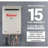 Rinnai B26 Builders Series Continuous Flow Hot Water